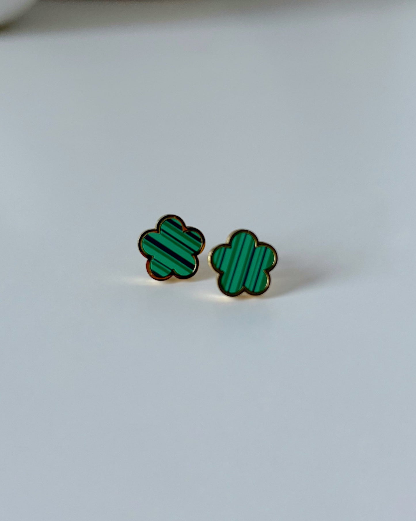 Green Flower Earrings