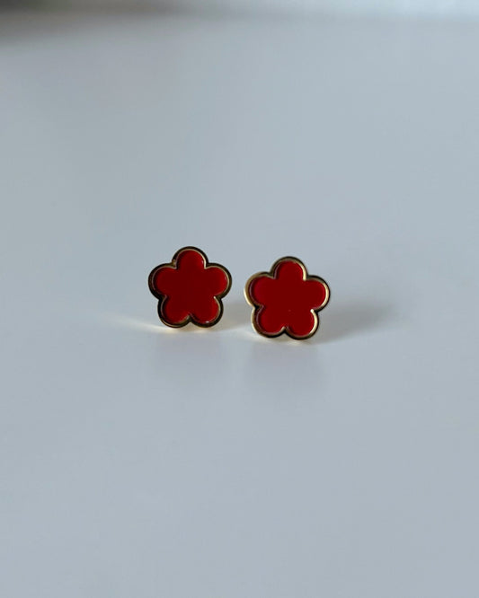 Redwine Flower Earrings