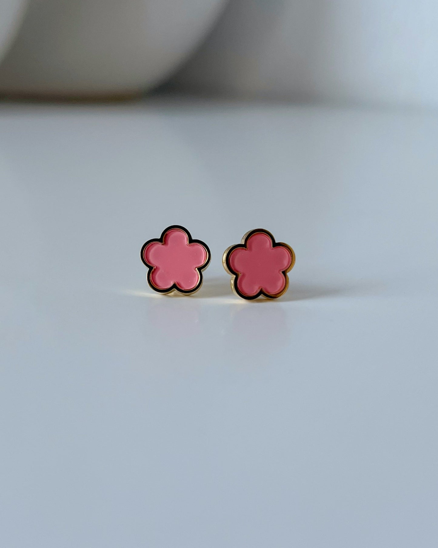 Pink Flower Earrings