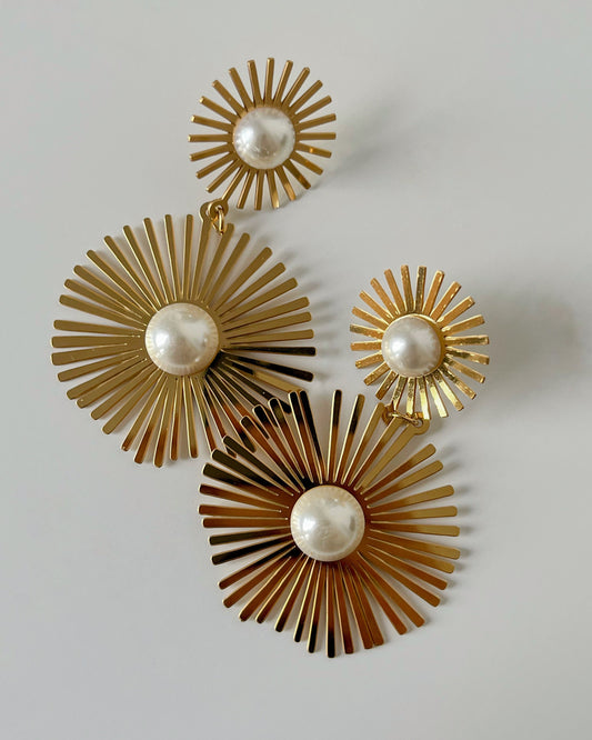 Pearl Sun Earrings