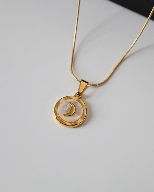 Crescent Pearl Moon Necklace