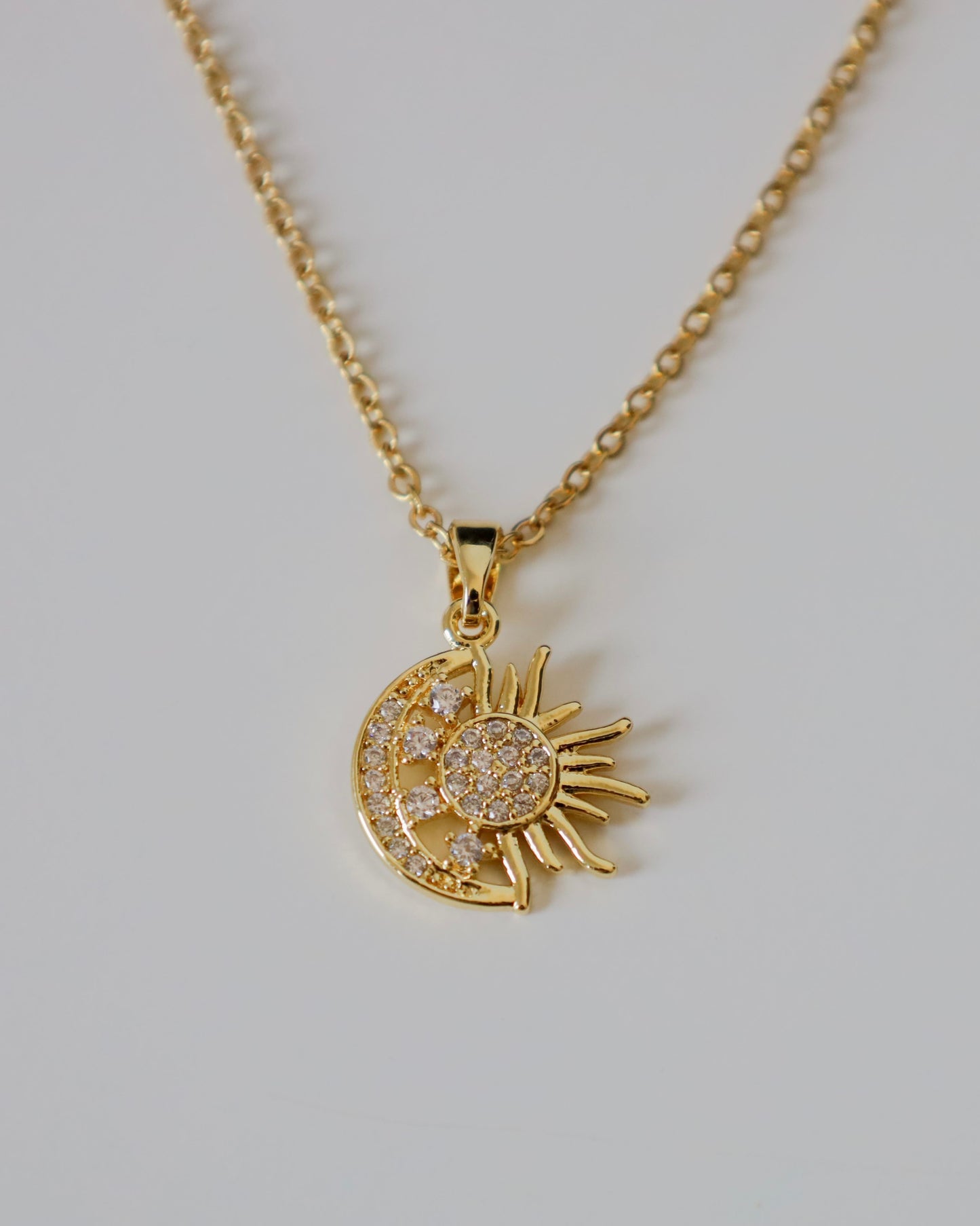 Sun and moon necklace