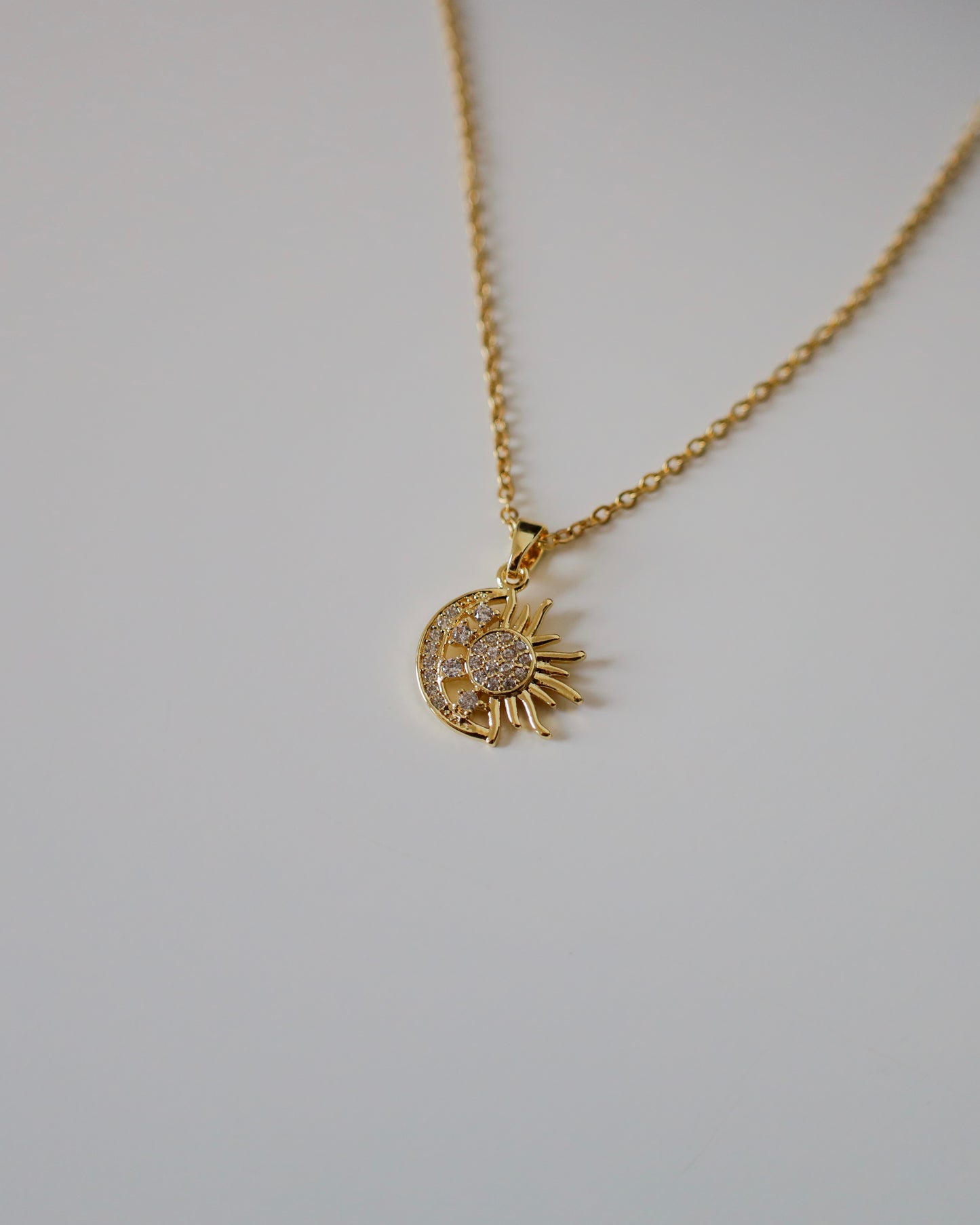 Sun and moon necklace